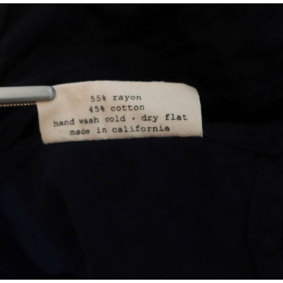 JESS BROWN Textured 3/4 Sleeve Tunic Top Size S Navy Lagenlook Quiet Luxury - Picture 8 of 8